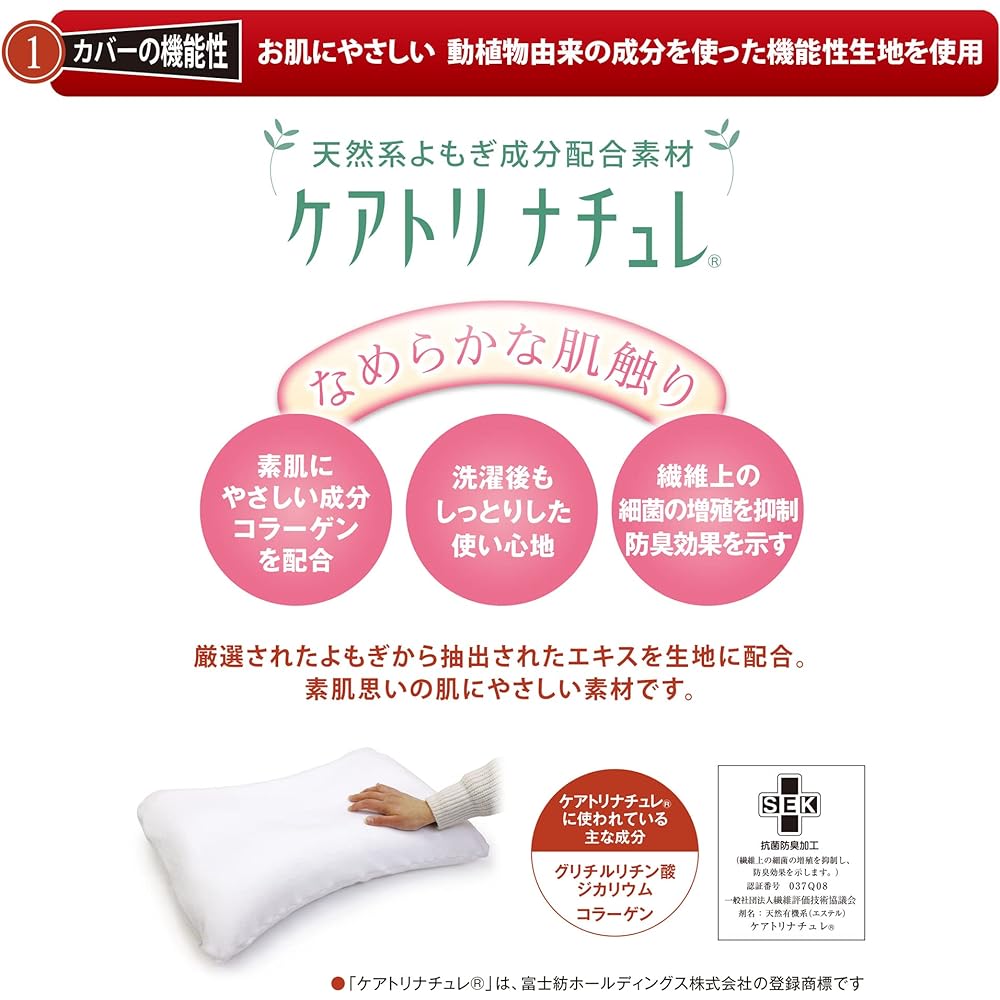 MOGU Pillow Gray Premium Family Health Pillow Cover Included (Total Length Approx. 60cm) Bead Cushion