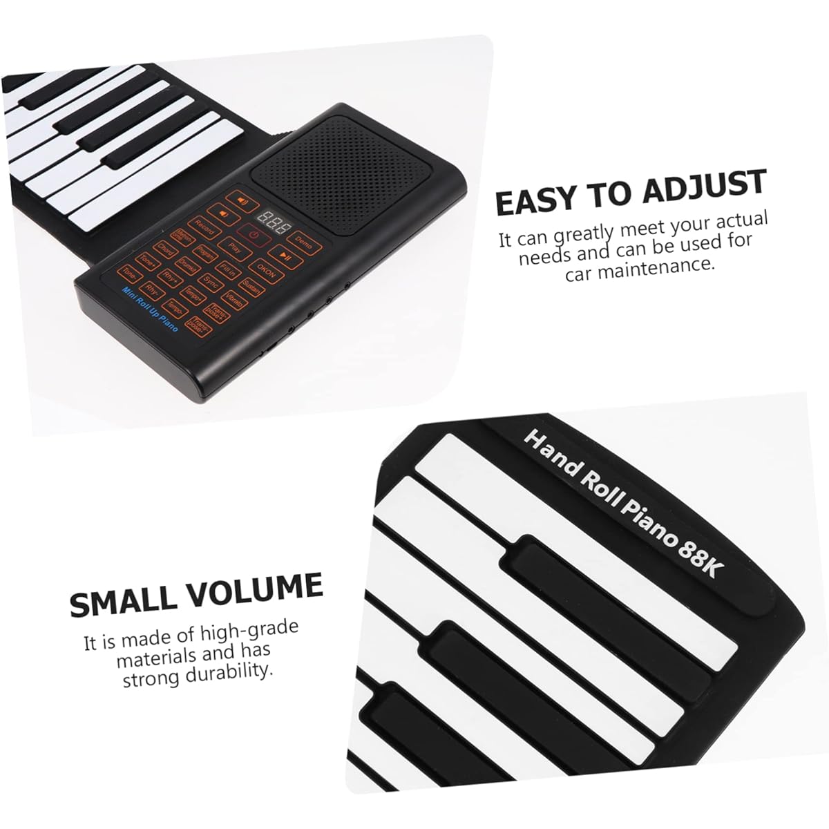 VINTORKY 88 Roll Piano Keyboard Piano Keyboard Piano Musical Portable Piano Silicon Keyboard Piano Silica Gel Piano