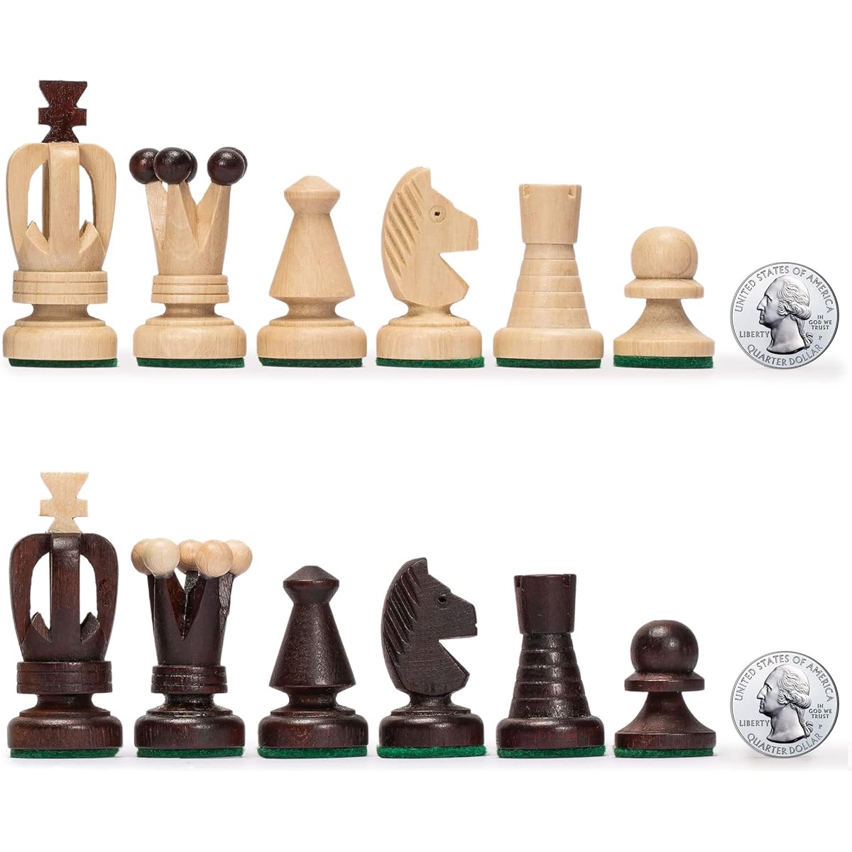 Husaria European International Chess Wooden Game Set - Kings - 14" - Folding Board with Felt Bottom Chessmen