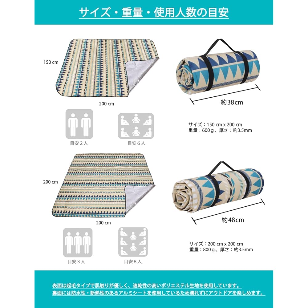 ieeform Insulated/Waterproof Leisure Sheet, Thick Picnic Sheet, Lightweight, Folding