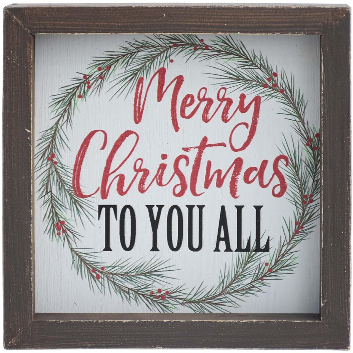 Paris Loft Christmas Signs Merry Christmas to You All Wooden Tabletop or Wall Decor Christmas Wreath Buffalo Check Farmhouse Christmas Sign