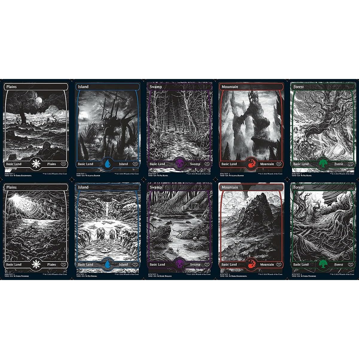 Magic: The Gathering - Innistrad: Oath of Crimson Full Art Basic Land Set (10 each)