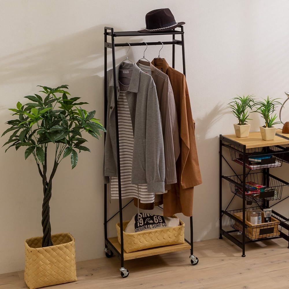 Shirai Sangyo Hanger Rack Clothes Storage Width 48.3 Height 149.9 Depth 44.6cm RNT-1550 Rinatura