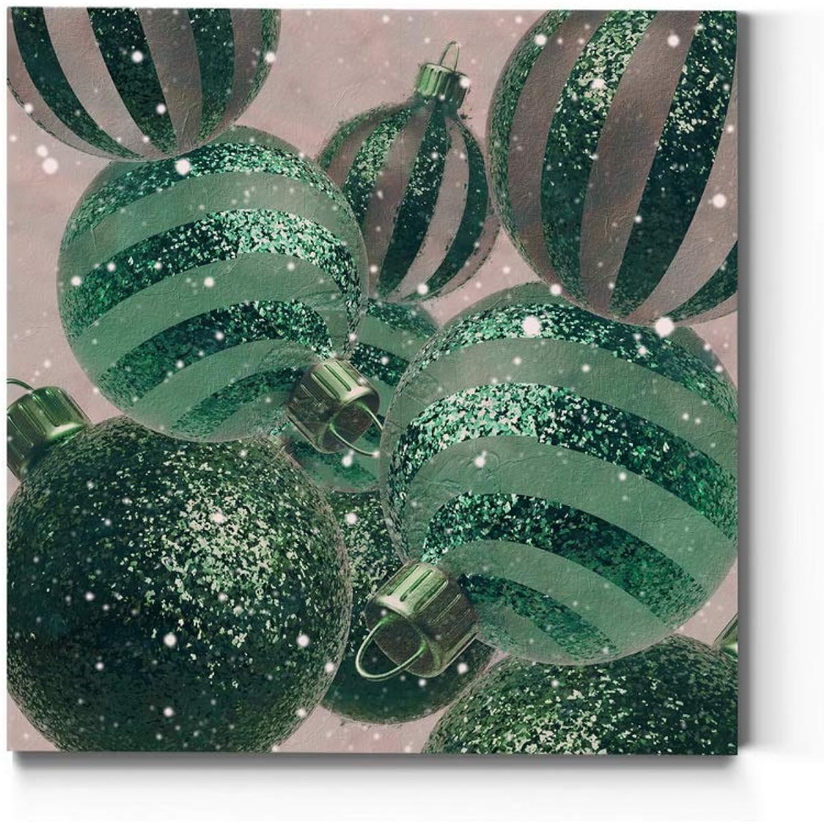 Renditions Gallery Christmas, Canvas Wall Art, Holiday Decor, Santa's Workshop, Elves, North Pole, Jingle Bells, Wreath - Tree Ornament 04-16X16
