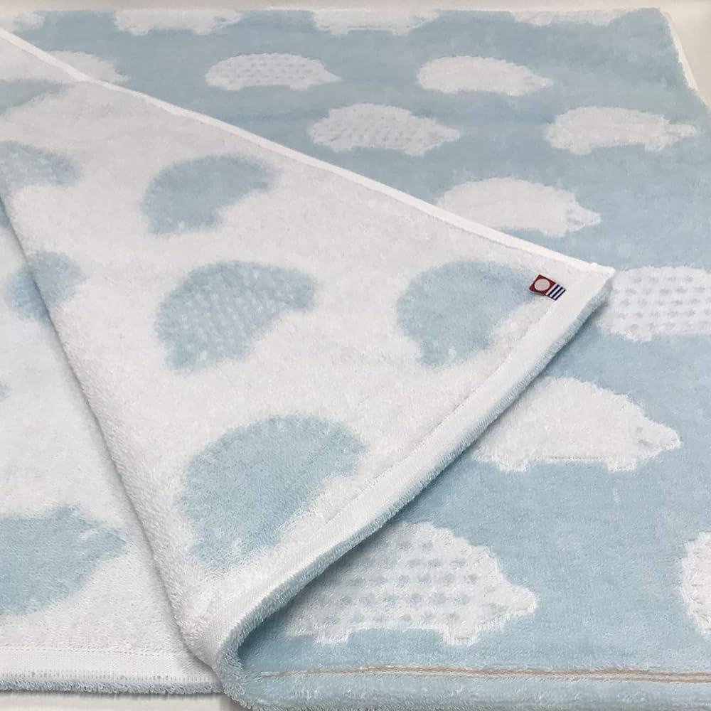 Imabari Towel Brand Certified Hedgehog Pattern Bath Towel Set of 3 60x120cm (3 Colors)