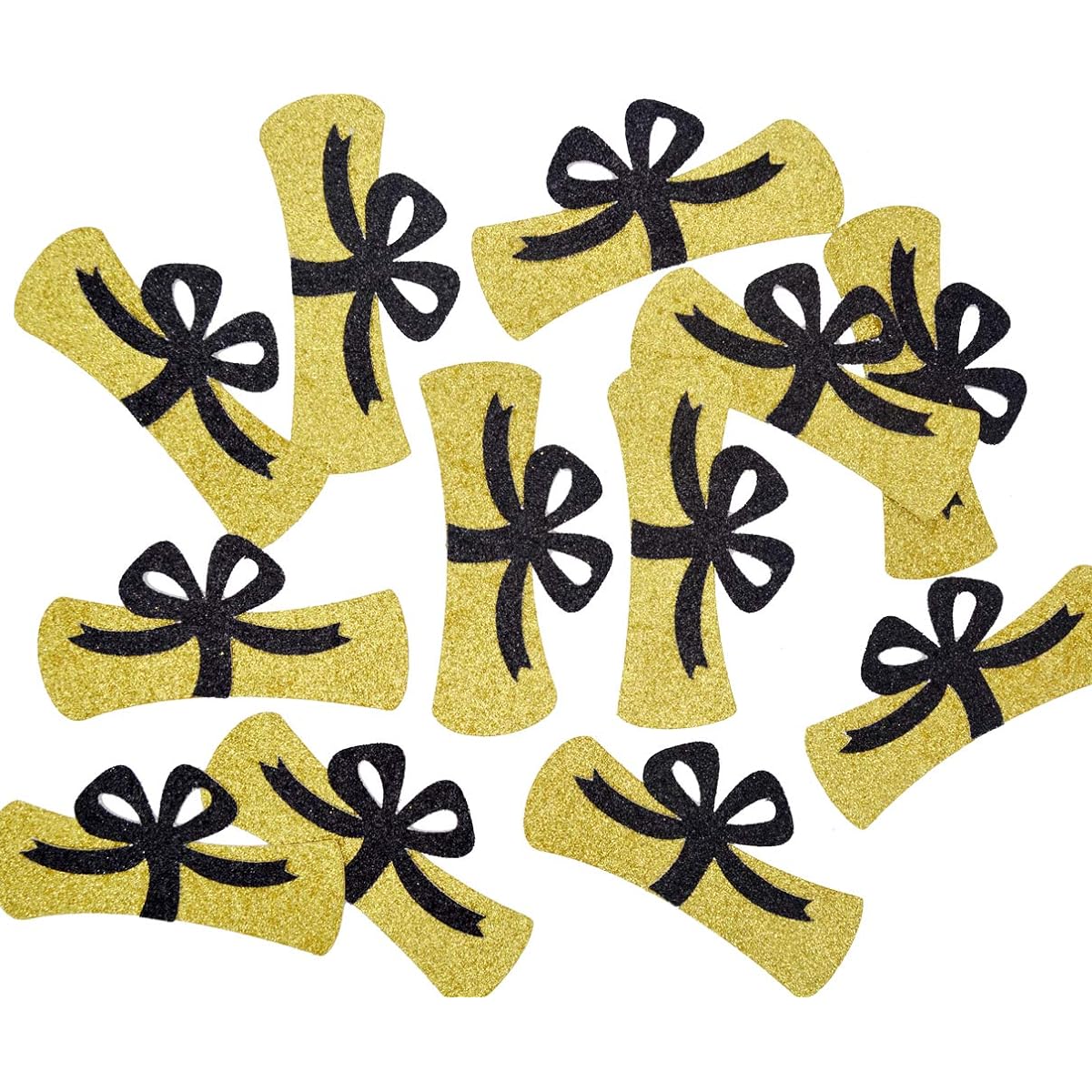 12pcs 4" Diploma Confetti Graduation Centerpieces Graduation Party Decorations Graduation Table Decorations for Class of 2019 High School College Graduation Party Supplies (Gold & Black Glitter)
