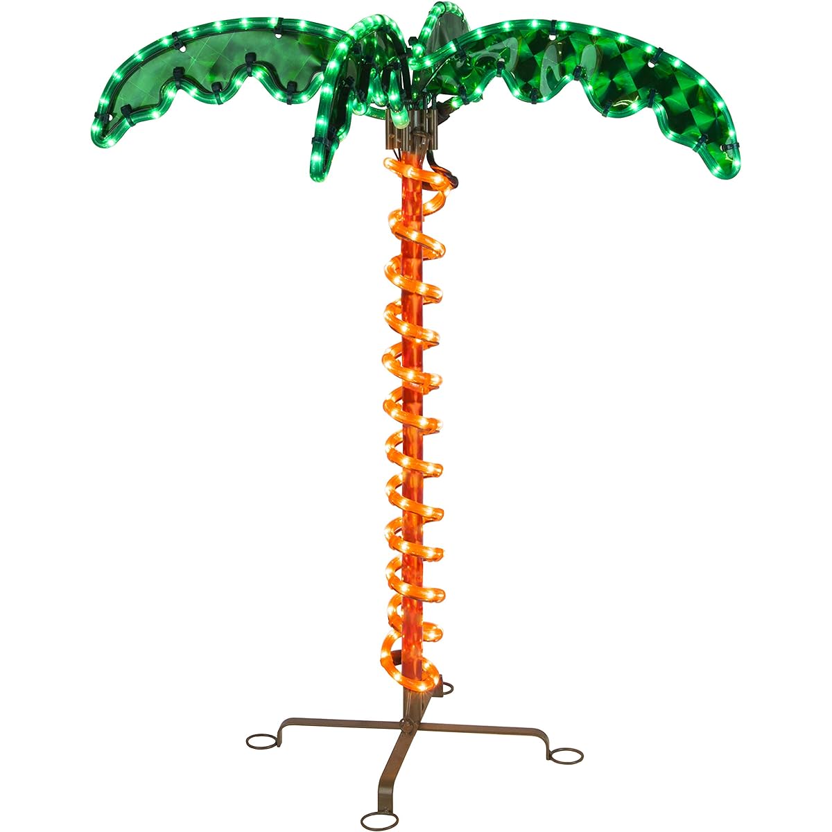 Wintergreen Lighting Deluxe Tropical LED Rope Light Palm Tree with Lighted Holographic Trunk and Leaves (2.5 ft)