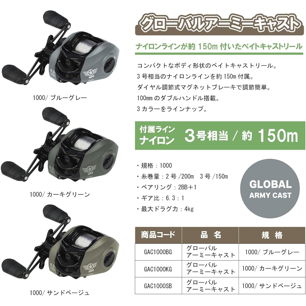OGK Global Army Cast 1000/Blue Gray GAC1000BG