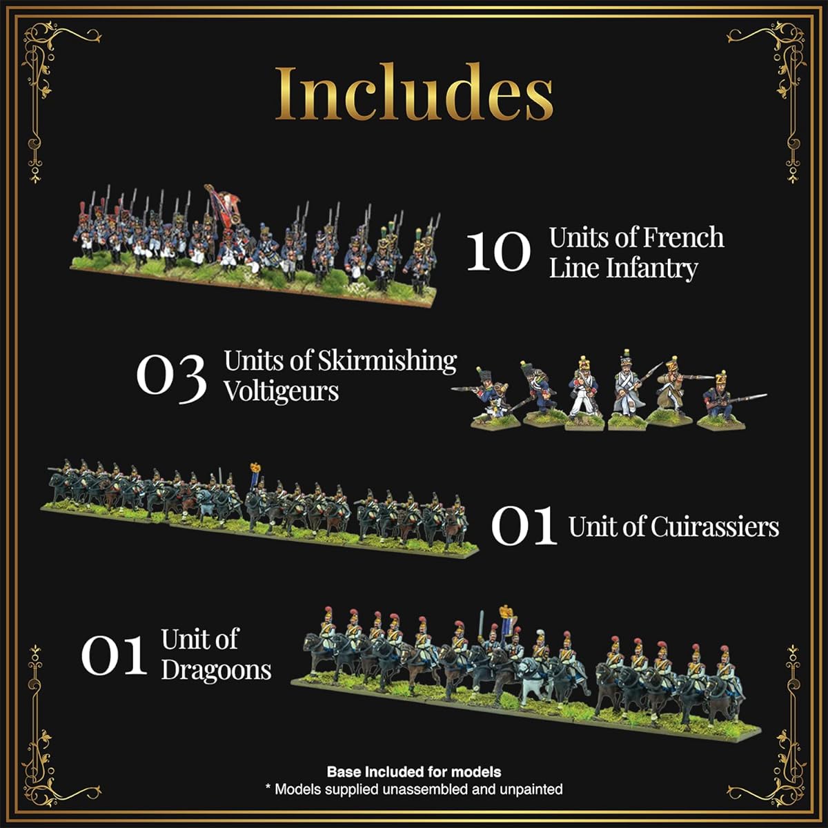 Wargames Delivery Warlord Games Black Powder War - Epic Battle: Waterloo: Bonaparte French Army Starter Set, Revolutionary War Tabletop Toy Soldiers for Miniature Warfare