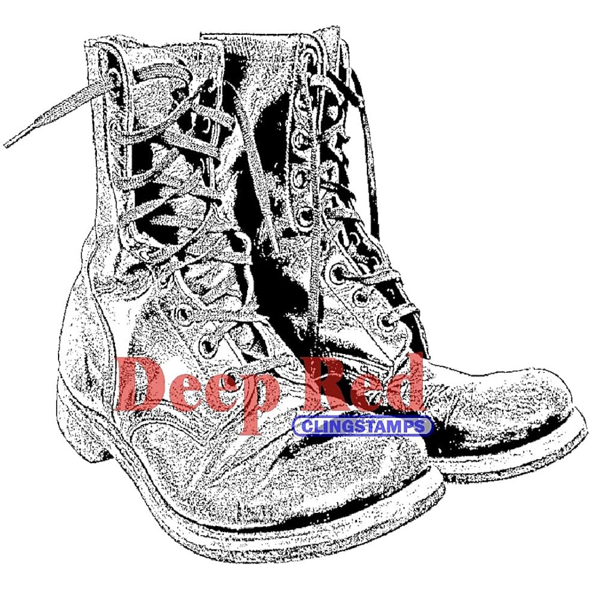 Deep Red Cling Stamp 3"X3"-Combat Boots (Parallel Import)