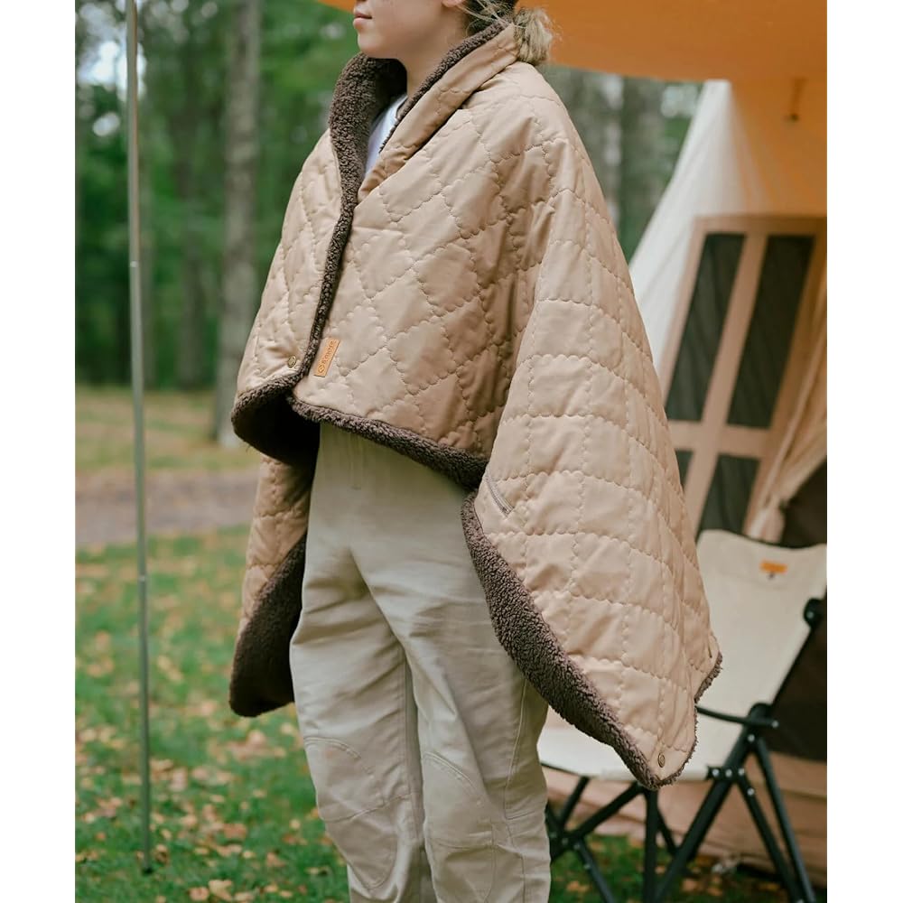 S'more Corone Blanket Blanket Outdoor Camping Flame Retardant Water Repellent 2WAY (Brown)