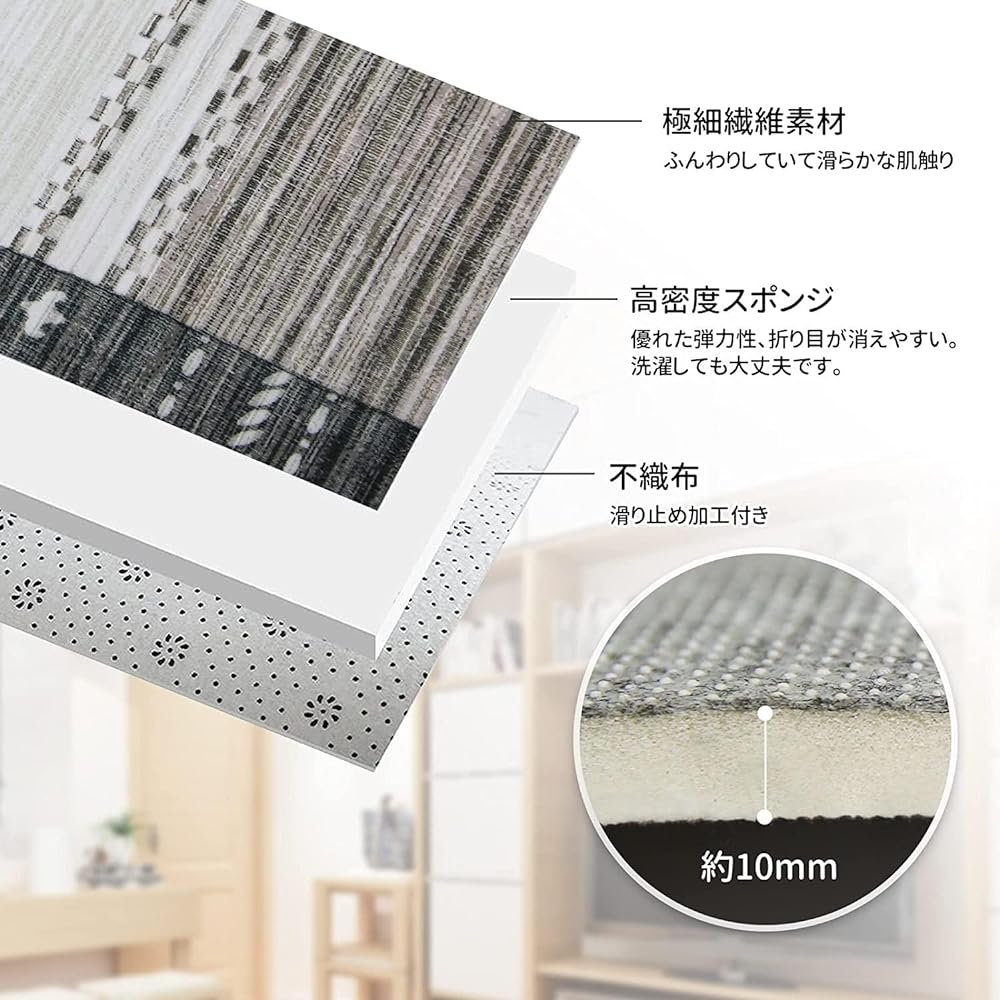 Rug Carpet Fluffy Washable Rug Mat Thick Flannel Fabric Memory Foam Carpet Scandinavian Stylish Rugmat Anti-Slip Rug All Seasons Carpet Chewy Mat Carpet Camping Rug Children's Room/Living Mat (190*240cm, Flannel-3)