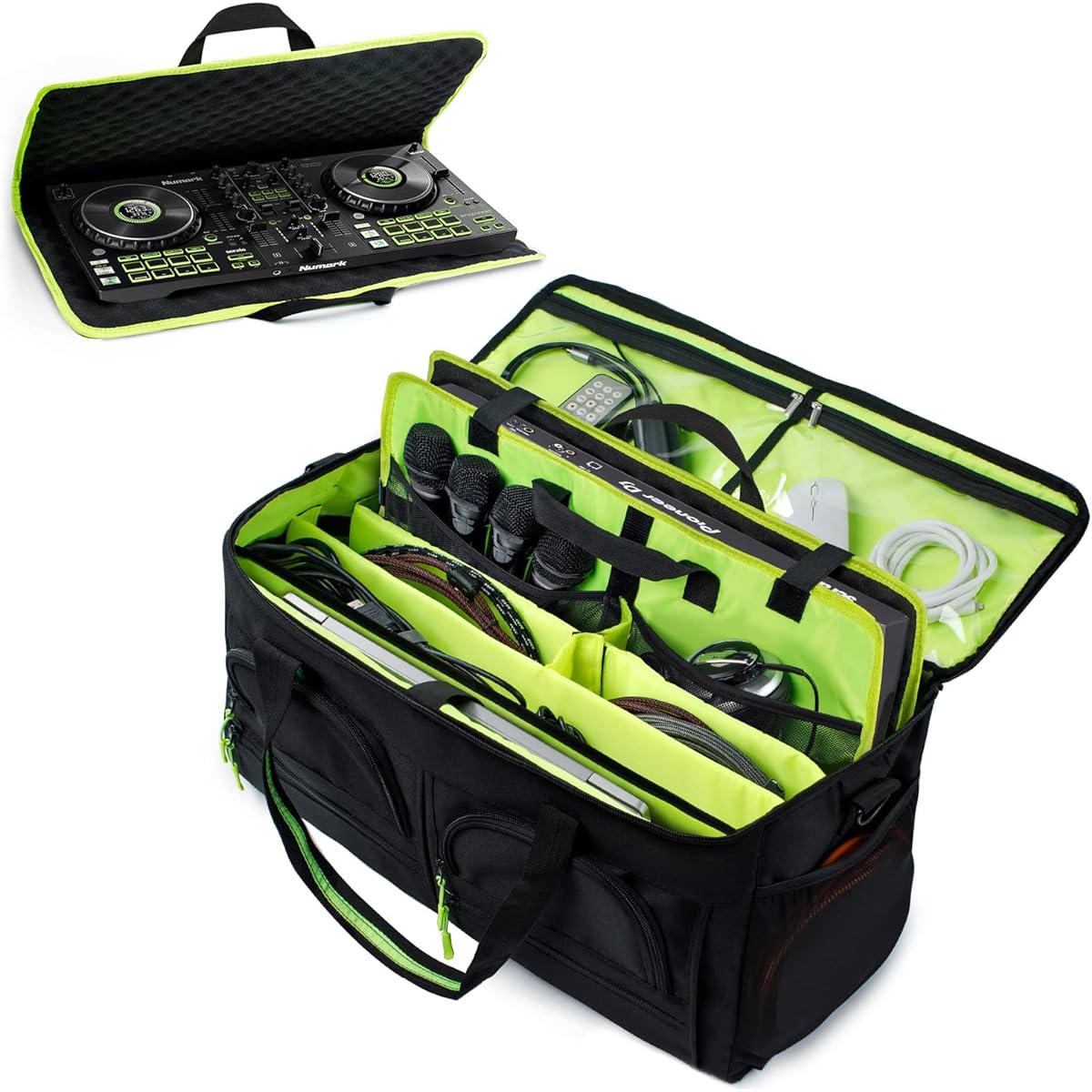 MYBAGZING Cable File Gig Bag with Removable Padded Bottom & Divider for Sound Equipment DJ Gear Musician Accessories