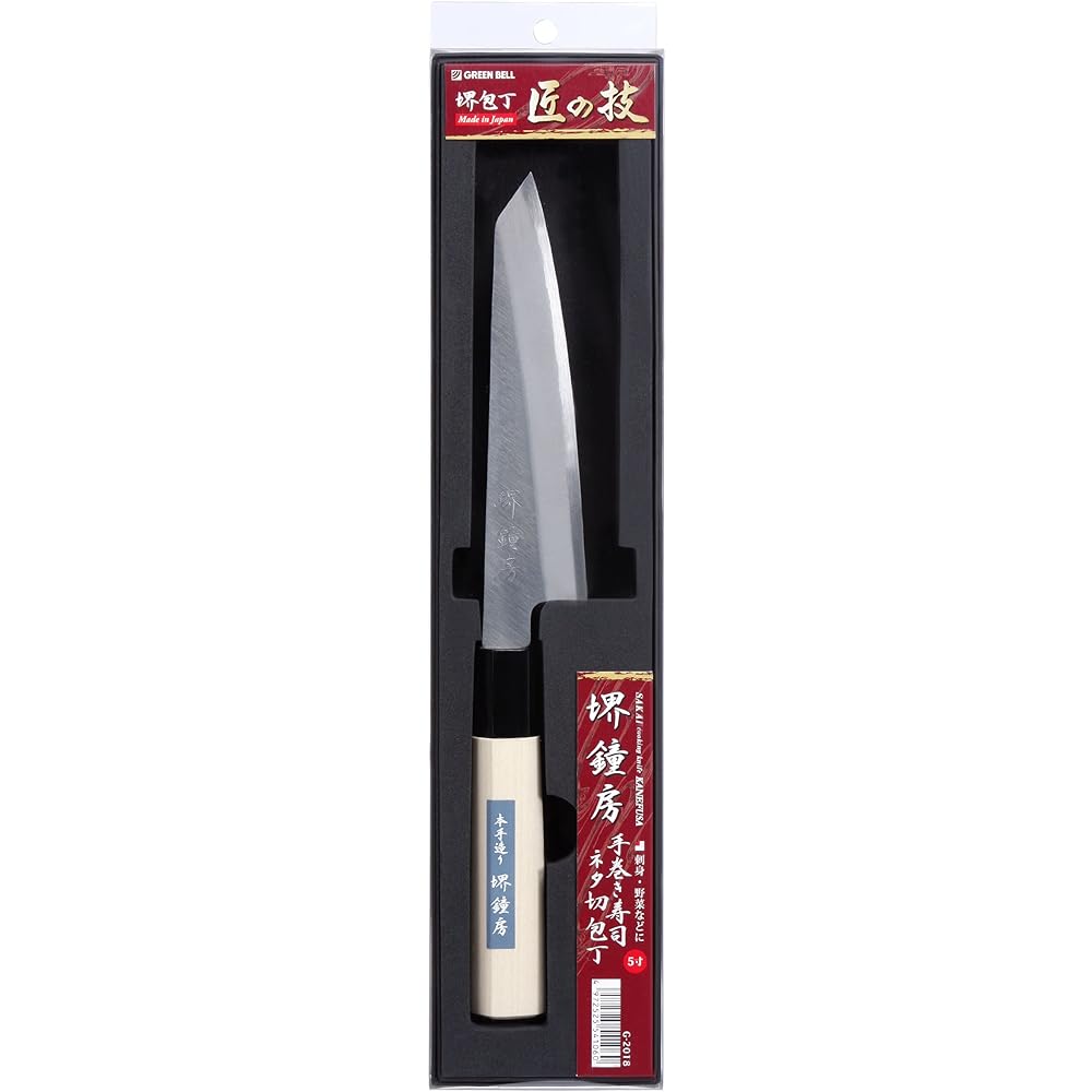 Green Bell Sakai Kanefusa Japanese knife Hand-rolled sushi topping knife 5 inches G-2018