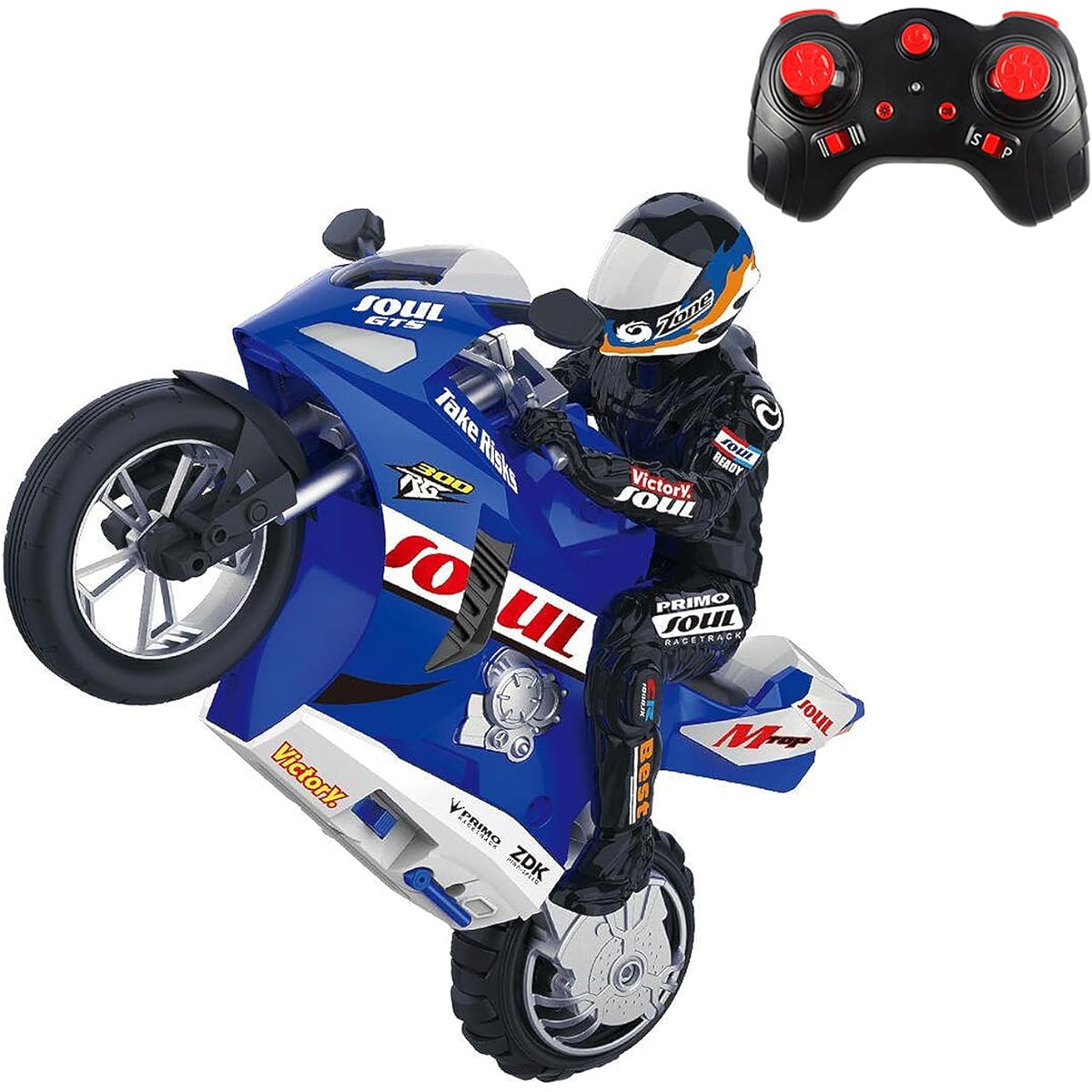 2.4GHz, 1/6, Stunt Bike, Automatic Balance, Can Run on Its Own Wheel, USB Charging, LED, Simulation Sound, Easy Operation, Motorcycle, 60 Minutes of Communication, 360° Rotation, Toy, Children, Boys, Girls, Kids, Present, Christmas, Gift, New Year's Gift
