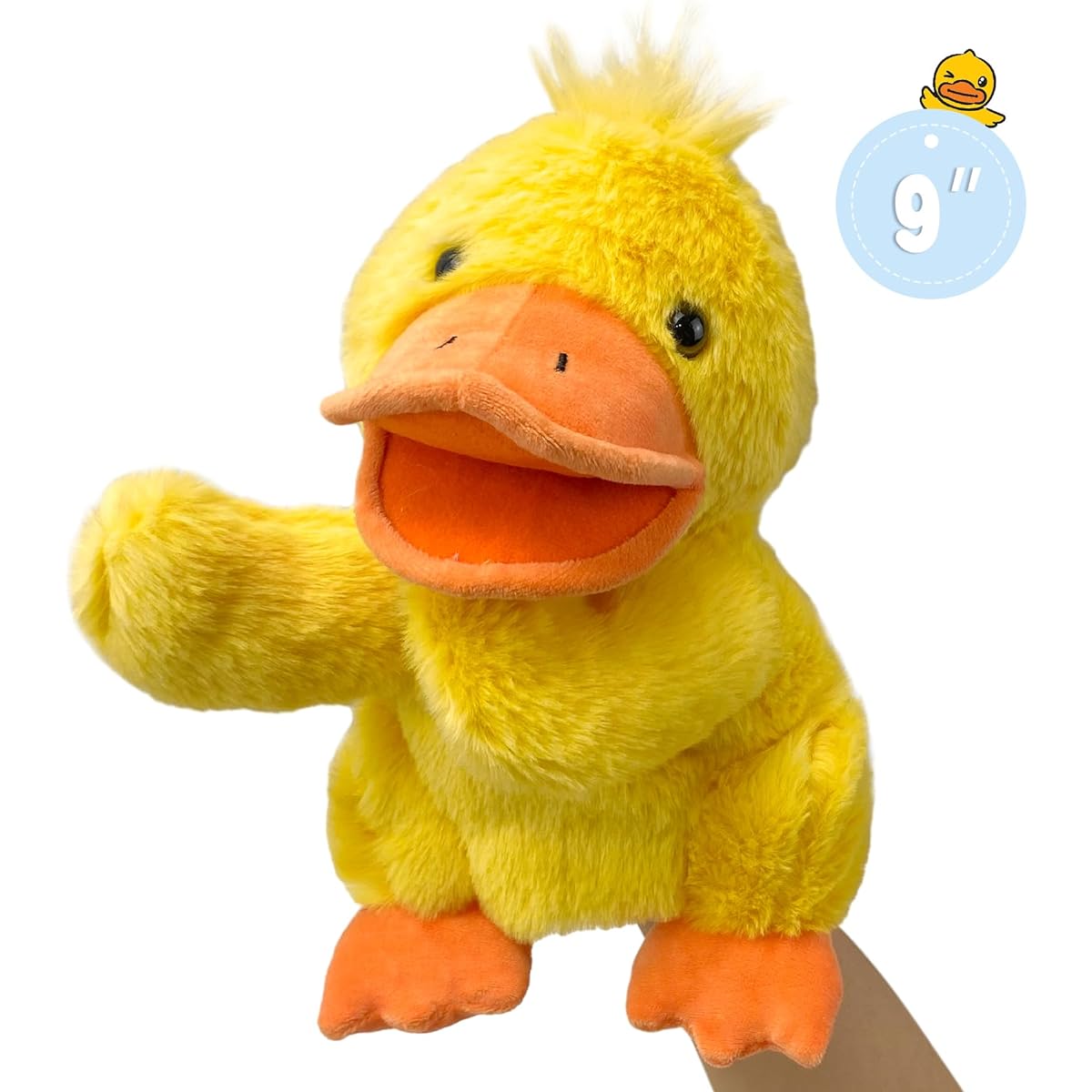 Okegztoa Hand Puppet Duck Puppet 9 Inch Realistic Stuffed Toy for Toddlers Duck Stuffed Toy Puppet for Kids with Movable Mouth Duck Animal Hand Puppet for Adults Hand Puppet 1-3