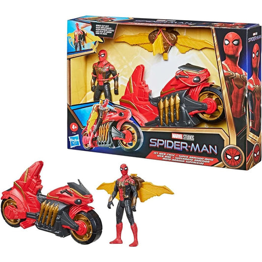 Hasbro Marvel Spider-Man: No Way Home/Spider-Man Jet Web Cycle F1110 Authentic Vehicle + Action Figure Set