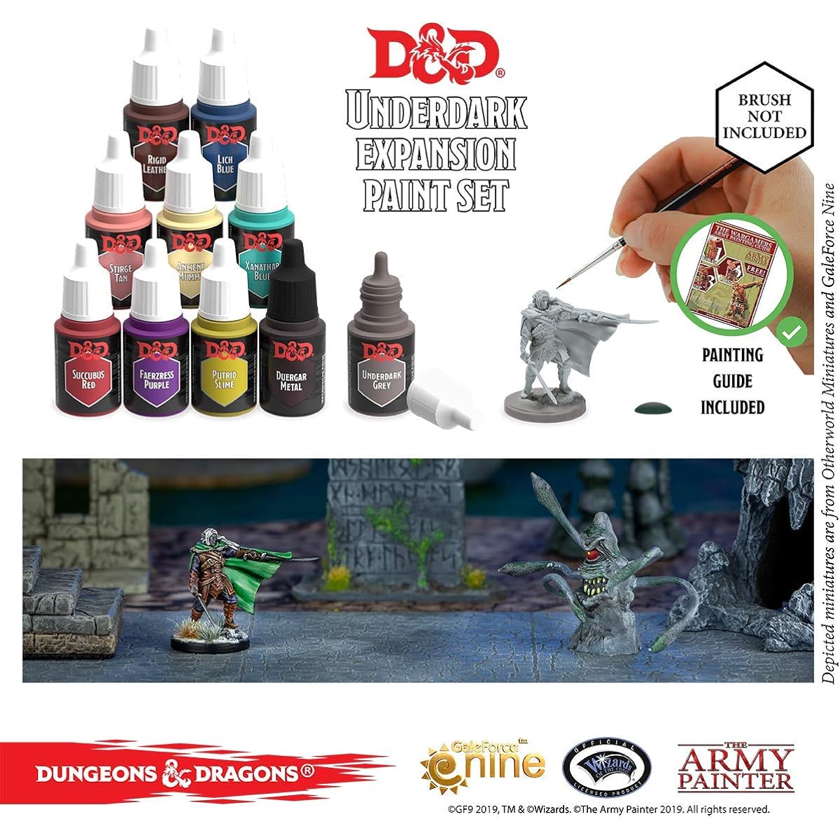 The Army Painter Dungeons & Dragons Nolzur's Marvelous Pigments Underdark Paint Set 10 Acrylic Paints for Role Playing, Board Games, War Games, Miniature Model Paints