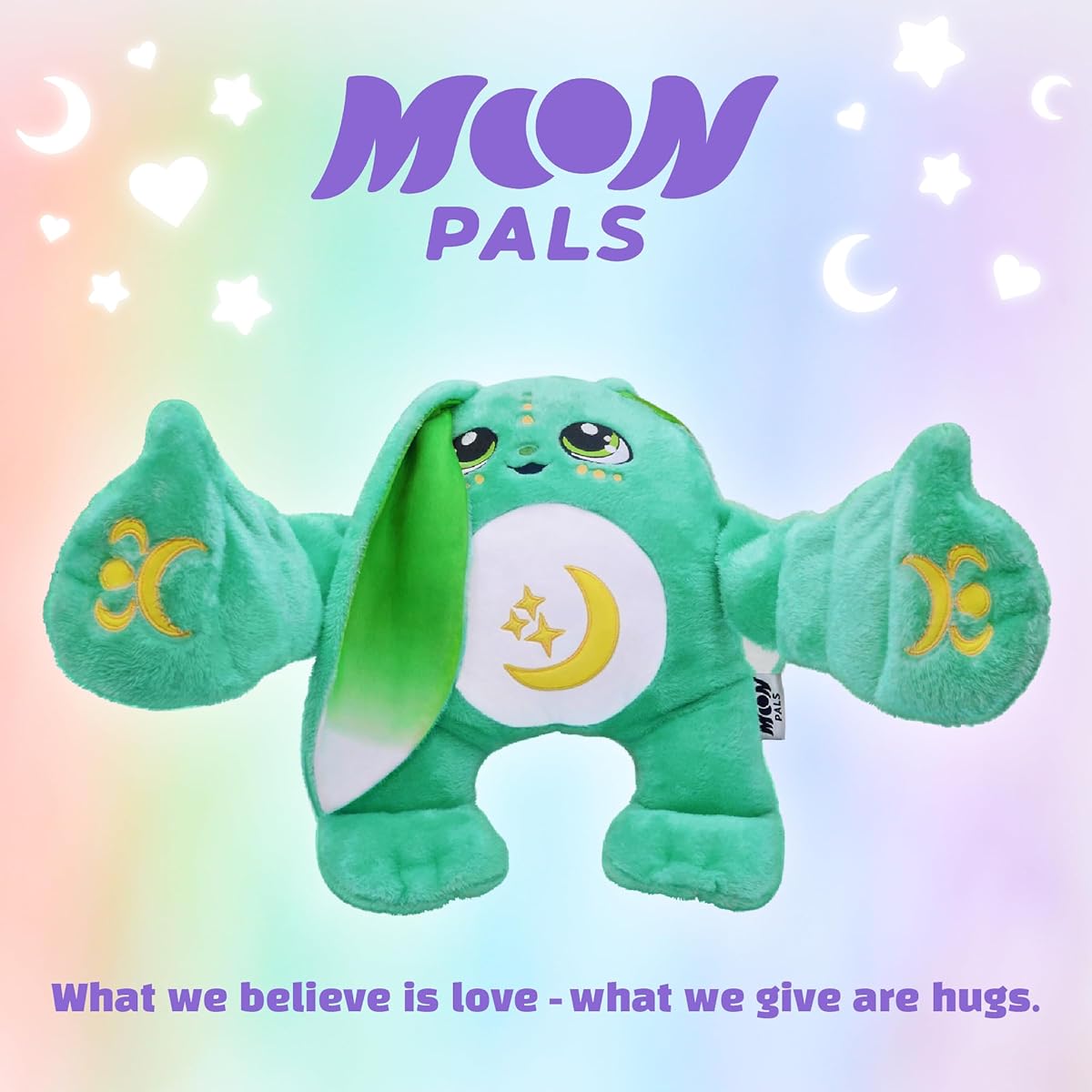 Moon Pals Echo - 22" 5lb Weighted Plush Toy for Anxiety, Deep Sleep & Relaxation, Giant Stuffed Animal, Huggable Weighted Plush Toy, No Smell - Weighted Plush Toy for Adults & Kids (Green)