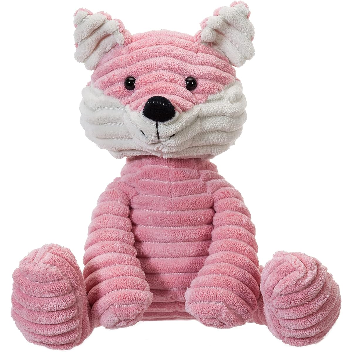 Apricot Lamb Pink Fox Plush Toy Fluffy Cute Fox Sitting Height 21cm Ages 6+