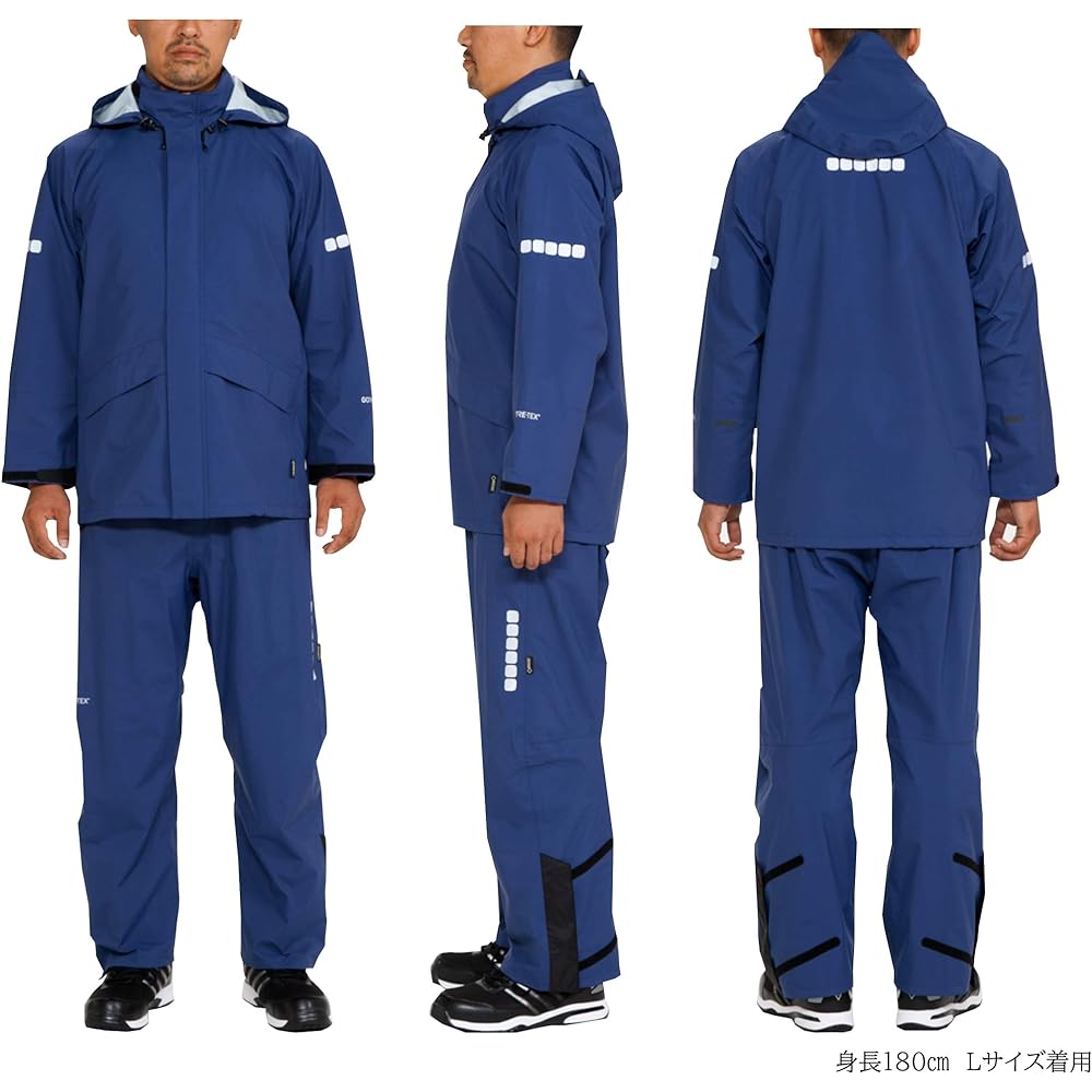 [MAEGAKI] AP2500 Rain Meister Gore-Tex® Professional Rain Suit with Storage Bag (Navy, LL)