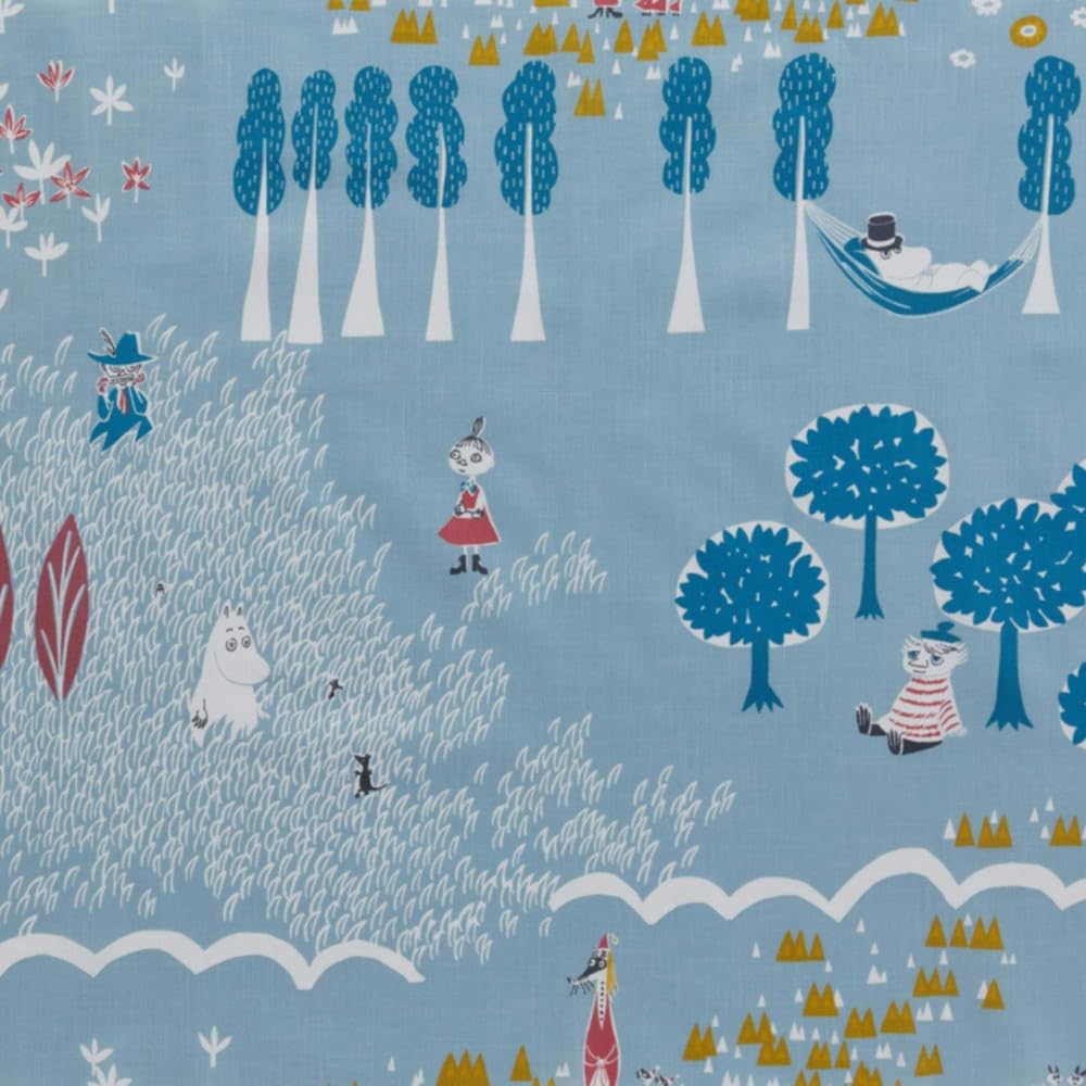 Quarter Report (MOOMIN) Moomin Duvet Cover Queen I'm Here Saxophone Approx. W210 x H210cm Comforter Case (Zipper Type) 100% Cotton [Made in Japan]