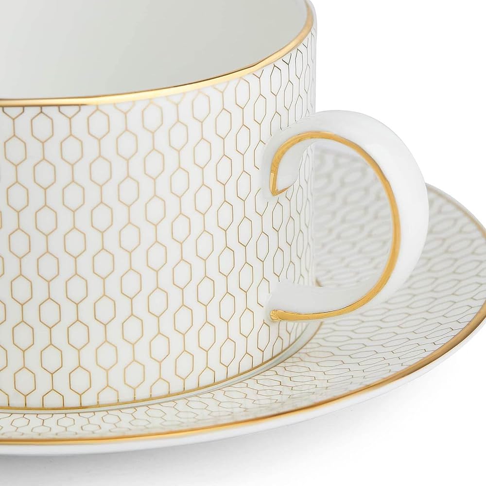 [Regular Imported Product] Wedgwood Geo Gold Tea Cup & Saucer Approx. 200ml Wedding Gift 40007548