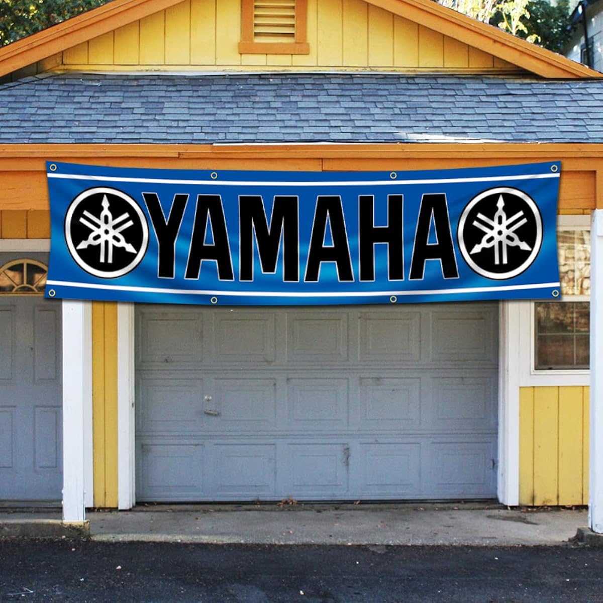 Kasflag Banner Flag for Yamaha Racing Car (3x5ft Vivid Color 150D Poly) HD Print with Brass Grommets for Garage