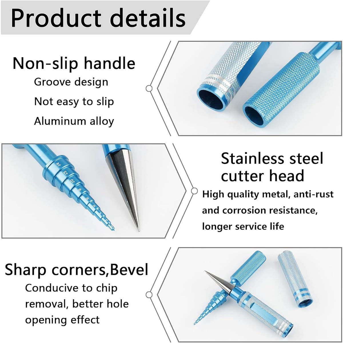 Rchobbytop RC Car Tool Set Body Shell Reamers Nut Sockets Wrenches Scissors Ball Bearing Remover for 1/8 1/10 1/12 1/16 Scale On-Road Touring Racing Drift Buggy Truck Crawler 6Pcs