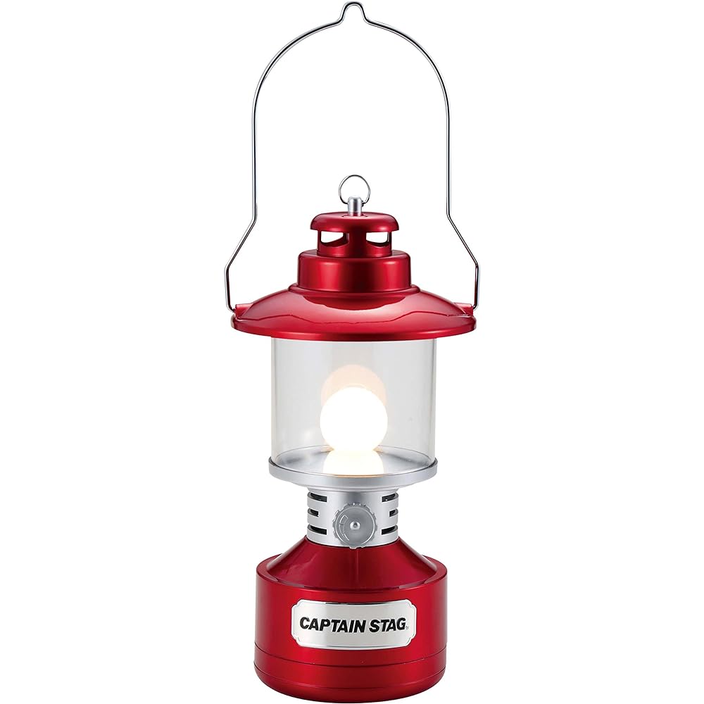 CAPTAIN STAG Camping Lantern Light Twin Light LED Lantern with Stained Glass Style Sheet