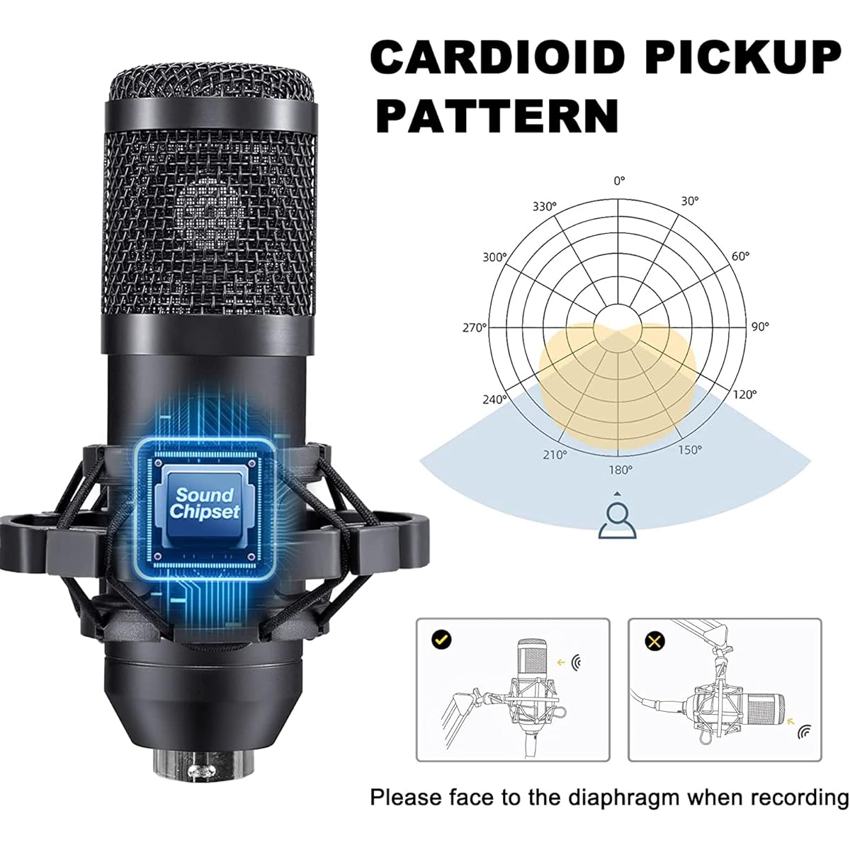 Podcast Equipment Bundle, BM-800 Microphone Kit with Live Sound Card, Podcast Microphone Bundle with Studio Microphone, Recording Studio Equipment for Live Streaming, Broadcasting on Phone/PC/Laptop