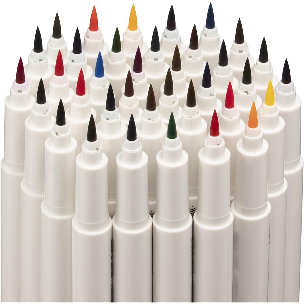 Marvie water-based dye fine brush marker artist brush 36 colors A set 1100-36A