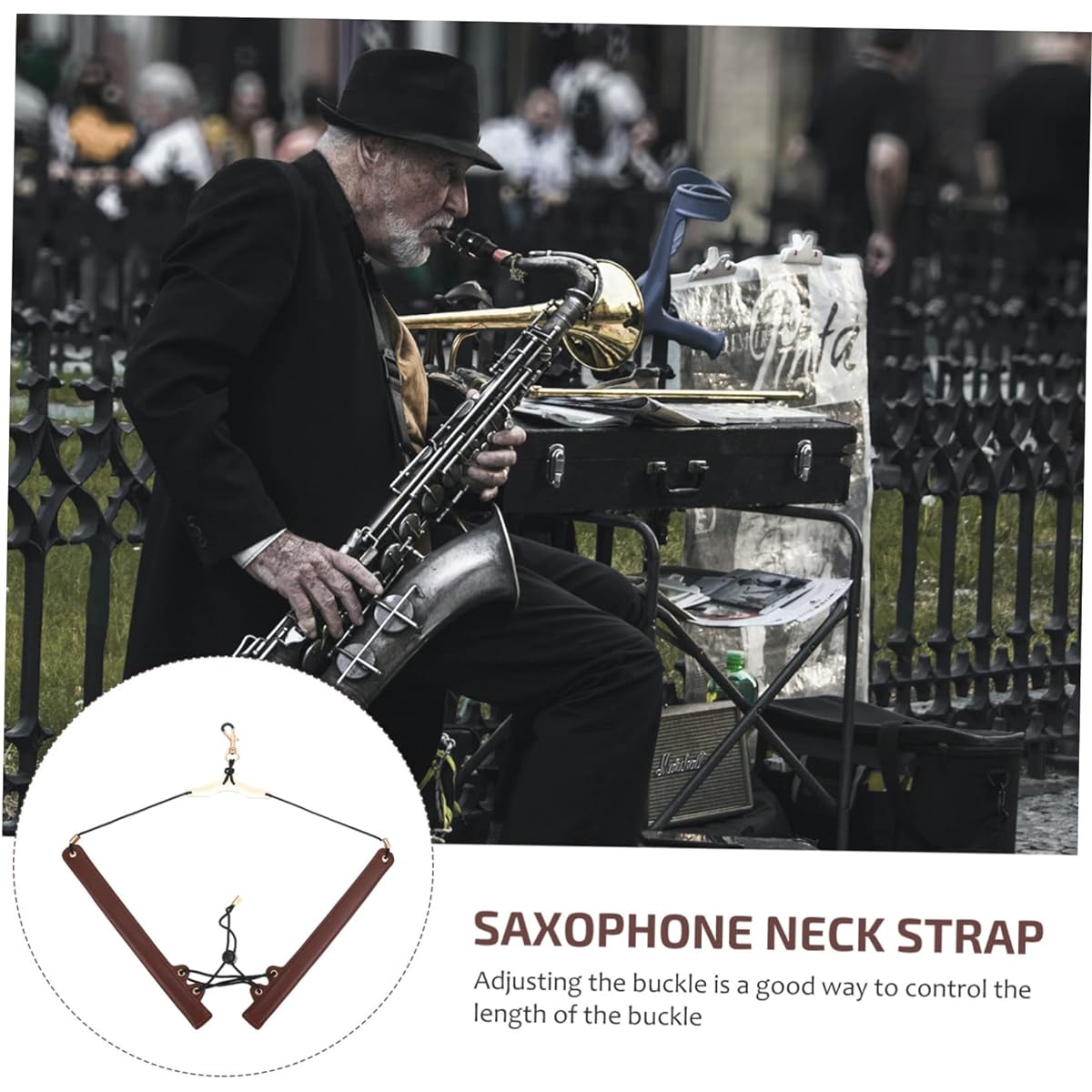 Vaguelly 5pcs Saxophone Strap Music Leather Neck Saxophone Accessories Tenor Saxophone Saxophone Neck Harness Saxophone Sling Alto Saxophone Harness Horn Strap Clarinet Strap