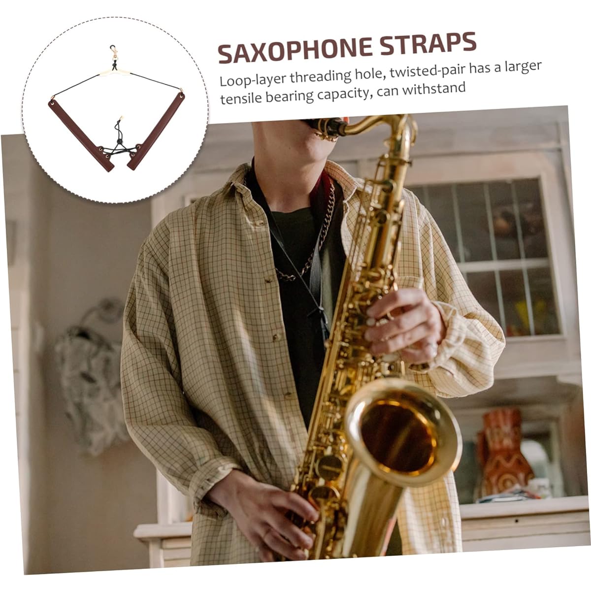 Vaguelly 5pcs Saxophone Strap Music Leather Neck Saxophone Accessories Tenor Saxophone Saxophone Neck Harness Saxophone Sling Alto Saxophone Harness Horn Strap Clarinet Strap