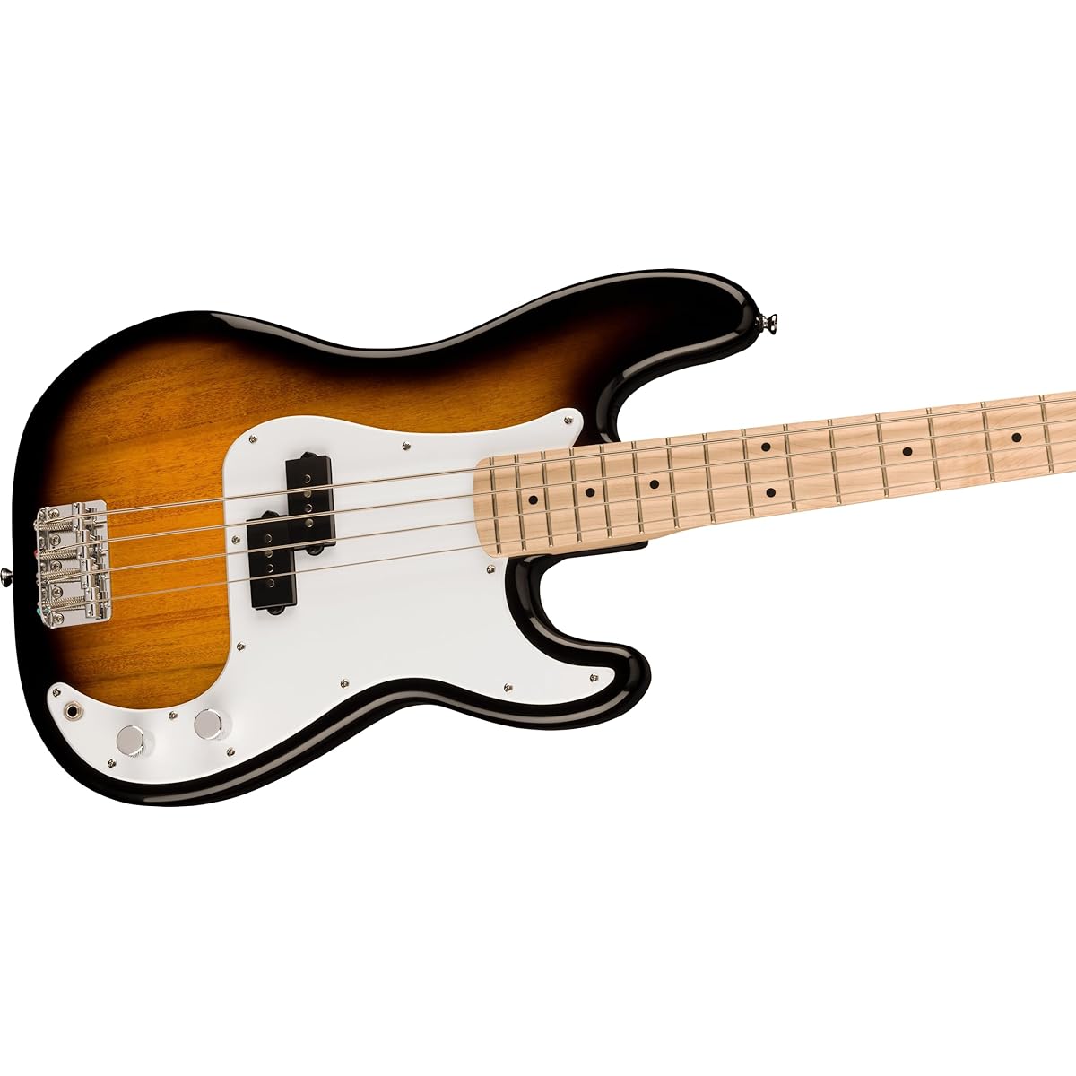 Fender Squier by Fender Squier Electric Bass Sonic™ Precision Bass®, Maple Fingerboard, White Pickguard, 2-Color Sunburst, Soft Case Included