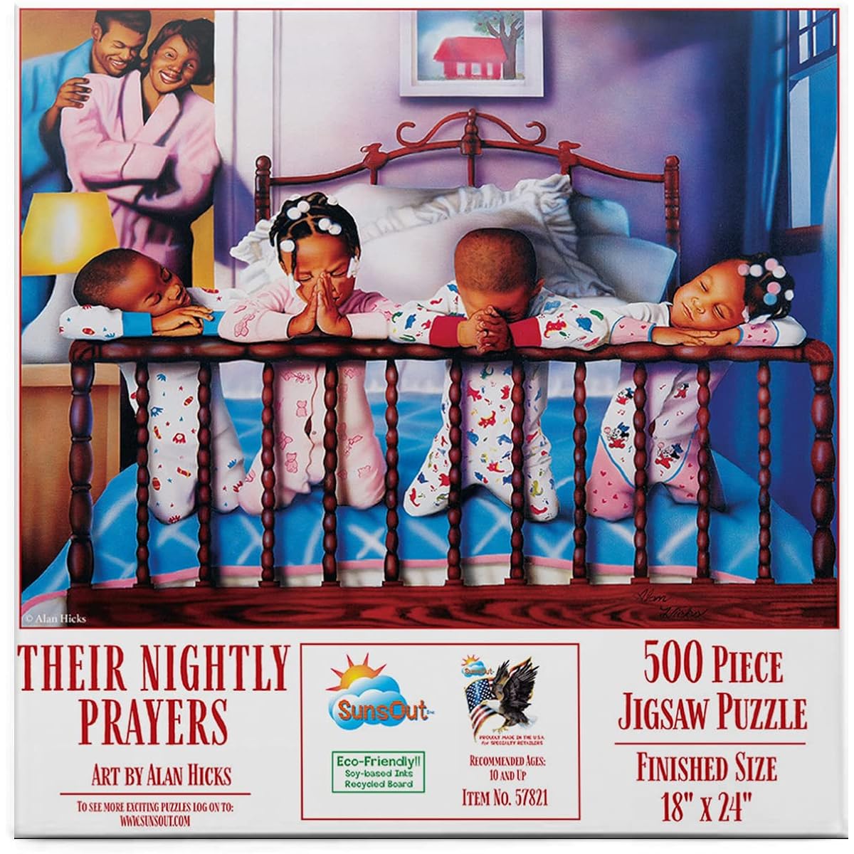 SUNSOUT INC - Their Nightly Prayers - 500 Piece Jigsaw Puzzle Artist: Twin Hicks - Finished Size 18" x 24" - MPN# 57821