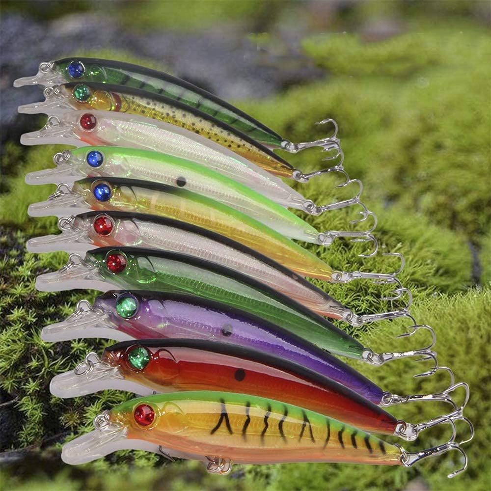 Floating Minnow Minnow Earth Set Bass Sea Bass Flounder Bass Fishing Surf Fishing Proven Multicolored Minnow with Lip Applicable to surface layer middle layer