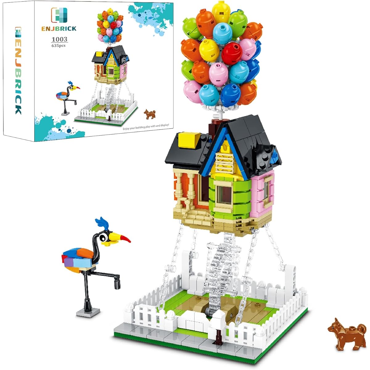 ENJBRICK Balloon House Building Kit for Kids Ages 8-14, Creative Building Blocks Set 635 Pieces, Toys for Girls, Christmas Birthday Gift, Tension Sculpture Building