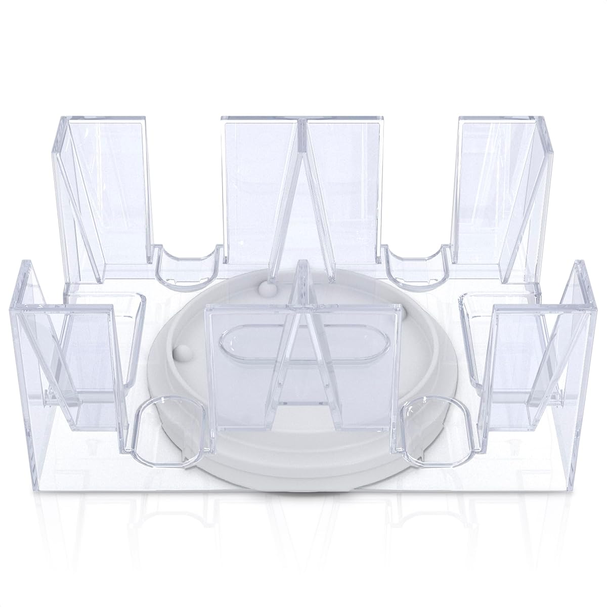 Dual Deck Swivel Card Holder - 360 Degree Rotating Holder for Adults Clear Tray Card Holder Playing Card Holder Plastic Card Holder Poker Table Acrylic Card Holder