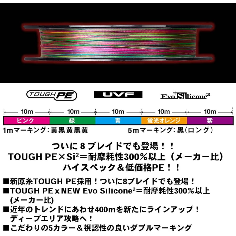 DAIWA PE line UVF Koga Durasensor X8+Si2 0.6-1.5 200/300/400m 5 colors (with color marking)