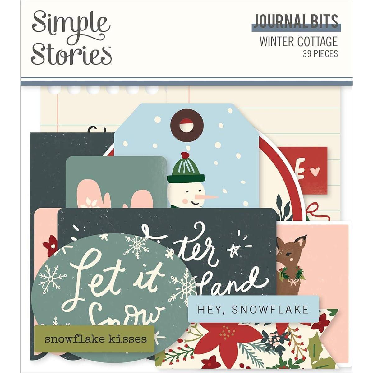 Winter Cottage Bits & Pieces Die-Cuts 39/Pkg-Journal -WCO13917