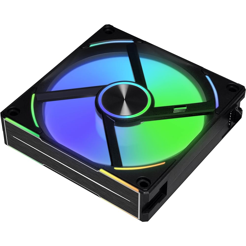 Li LIAN LI Connected Case Fan UNI FAN AL120 V2 Black Single Pack Daisy Chain Connection Compatible with "L-CONNECT 3" 28mm Thick Japanese Authorized Distributor Product