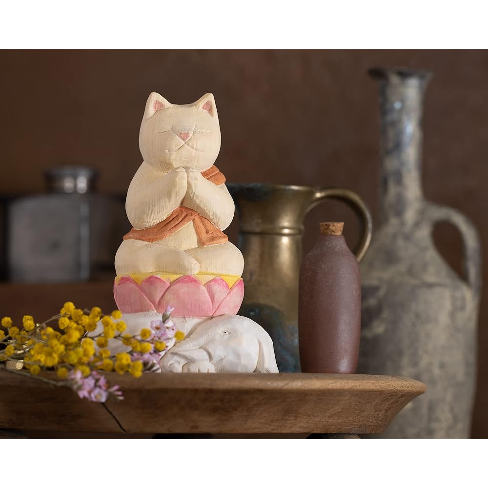 Cat Buddha Fugen Bodhisattva (Guardian Principal Image of the Year of the Dragon and Snake) Buddha Shop Sakai Prototype Supervision_Twelve Zodiac Guardian Principal Image Beckoning Cat Maneki Cat Ornament (NB8 Fugen)