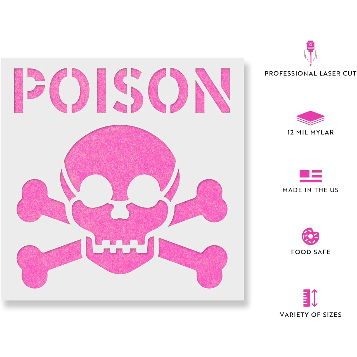 Poison Symbol Stencil - Reusable Stencil for Painting - DIY Poison Symbol Home Decoration