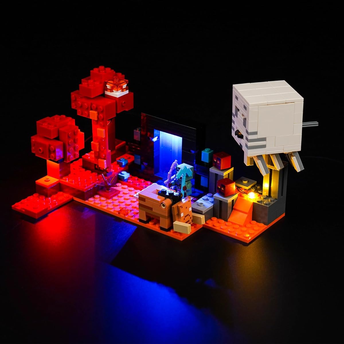 BrickBling Light Kit for LEGO Mine-Craft The Nether Portal Ambush 21255, Creative Lighting Compatible with LEGO The Nether Portal Ambush, Great Gift for Kids Ages 10+ (Lights Only, No Bricks)