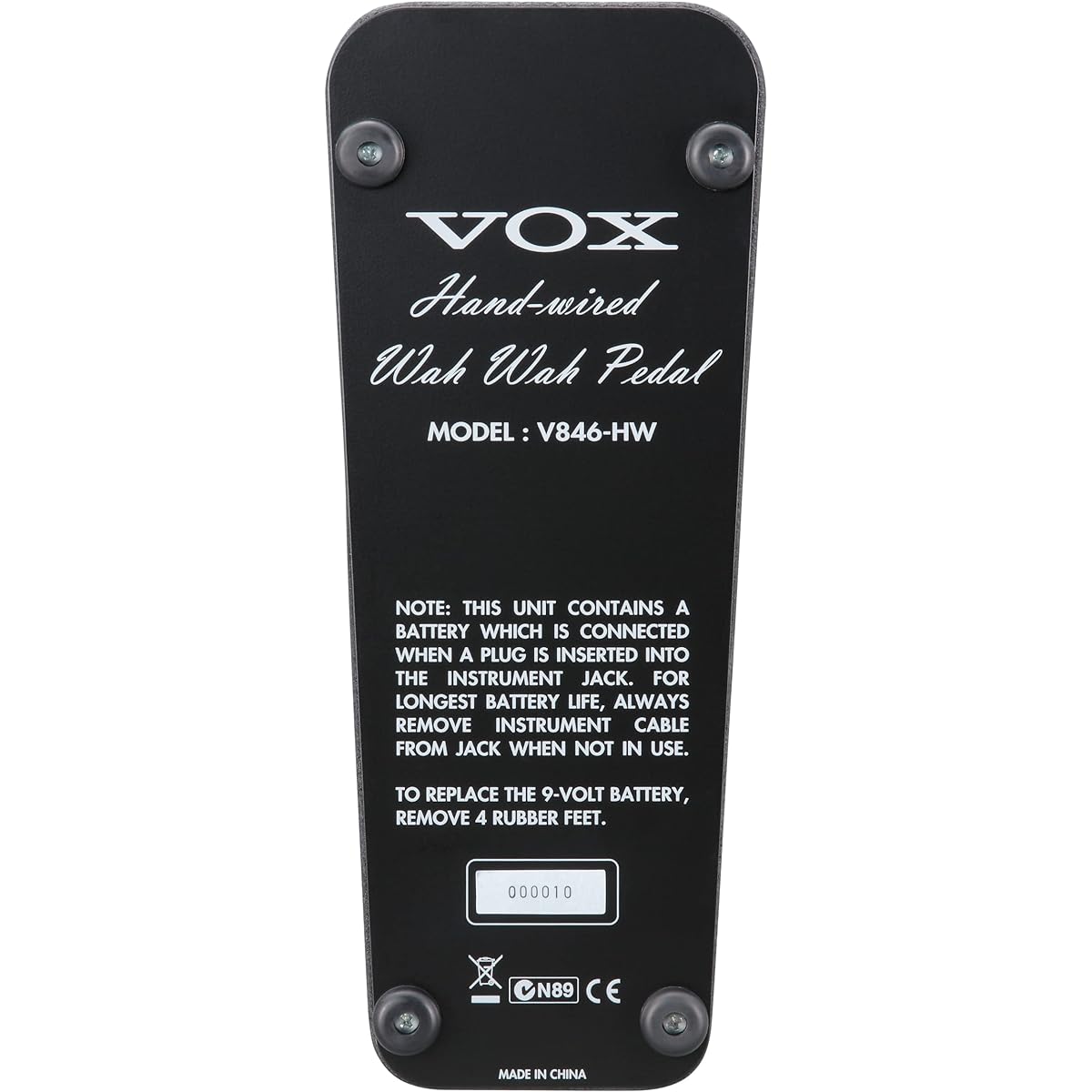 VOX Wah Pedal Hand Wired V846-HW