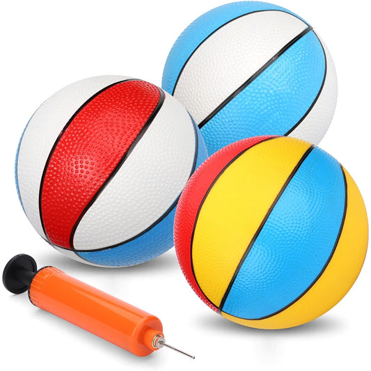 6 Inch Mini Basketball Soft Football Soccer Rubber Bouncy Ball for Kids Toddler Pool Beach Fun Replacement Basketball for Door Basketball Hoop Indoor & Outdoor Sports Toys