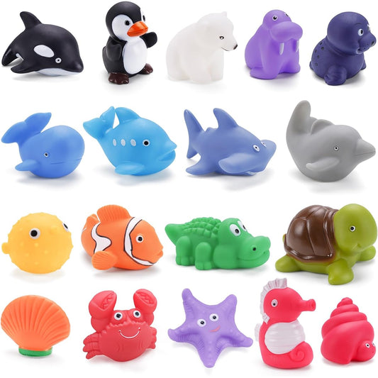 18pcs No Holes Waterproof Baby Bath Toys for Toddlers 1-3 Toddler Bath Toys Pool Toys for 2-4 Year Old Toddlers Ocean Animals Toddler Bathtub Toys Kids Newborn Gifts