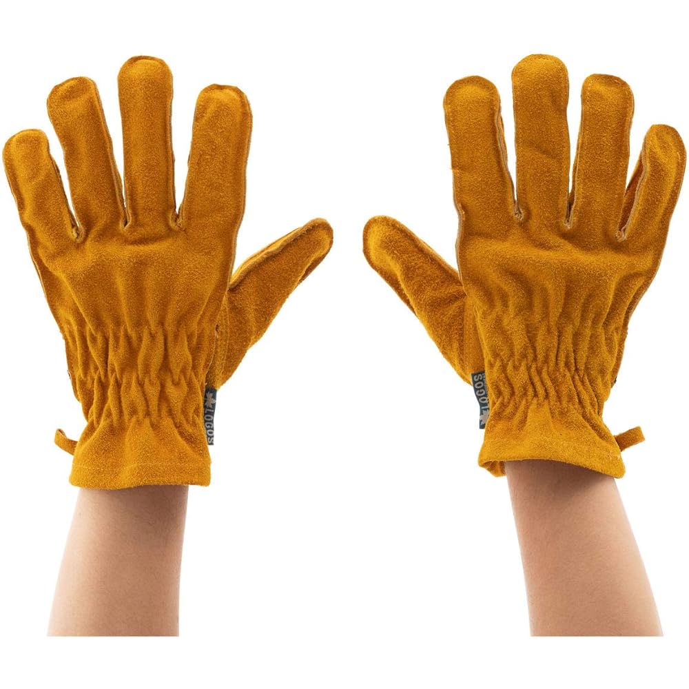 LOGOS BBQ heat resistant leather gloves