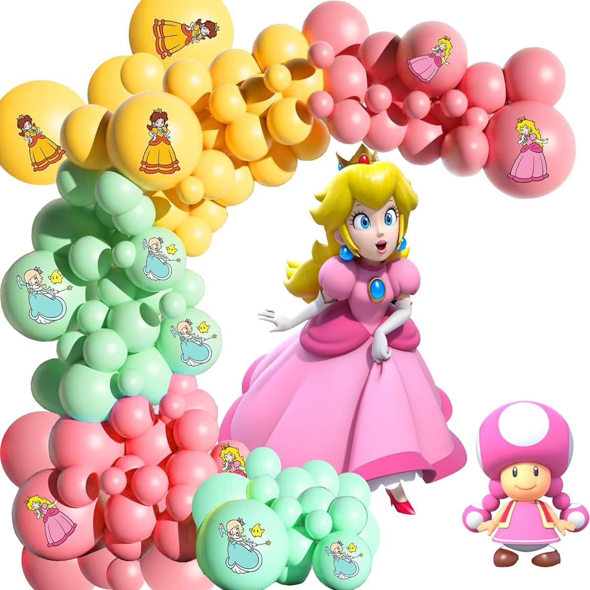 Pink Yellow Green Balloon